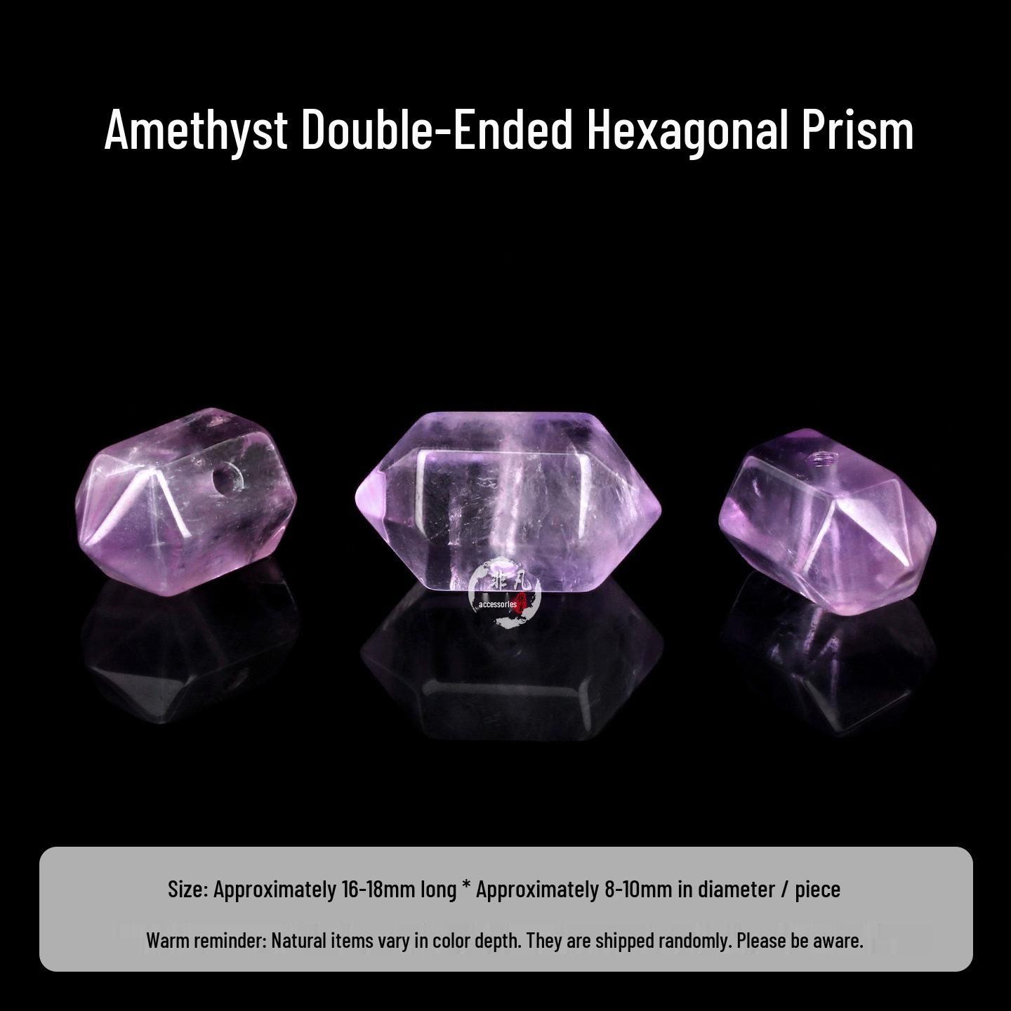 Handmade Natural Amethyst Hexagonal Prism Bead Bracelet - Versatile DIY Crystal Accessory