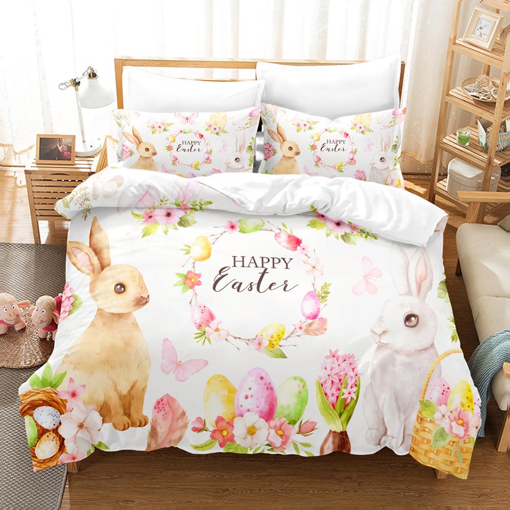 Flower Deer Bedding Sets Cartoon Animal Kid‘s Duvet Cover Boys Girls Cute King Quilt Cover Bedroom Bed Set Queen Bedding Set