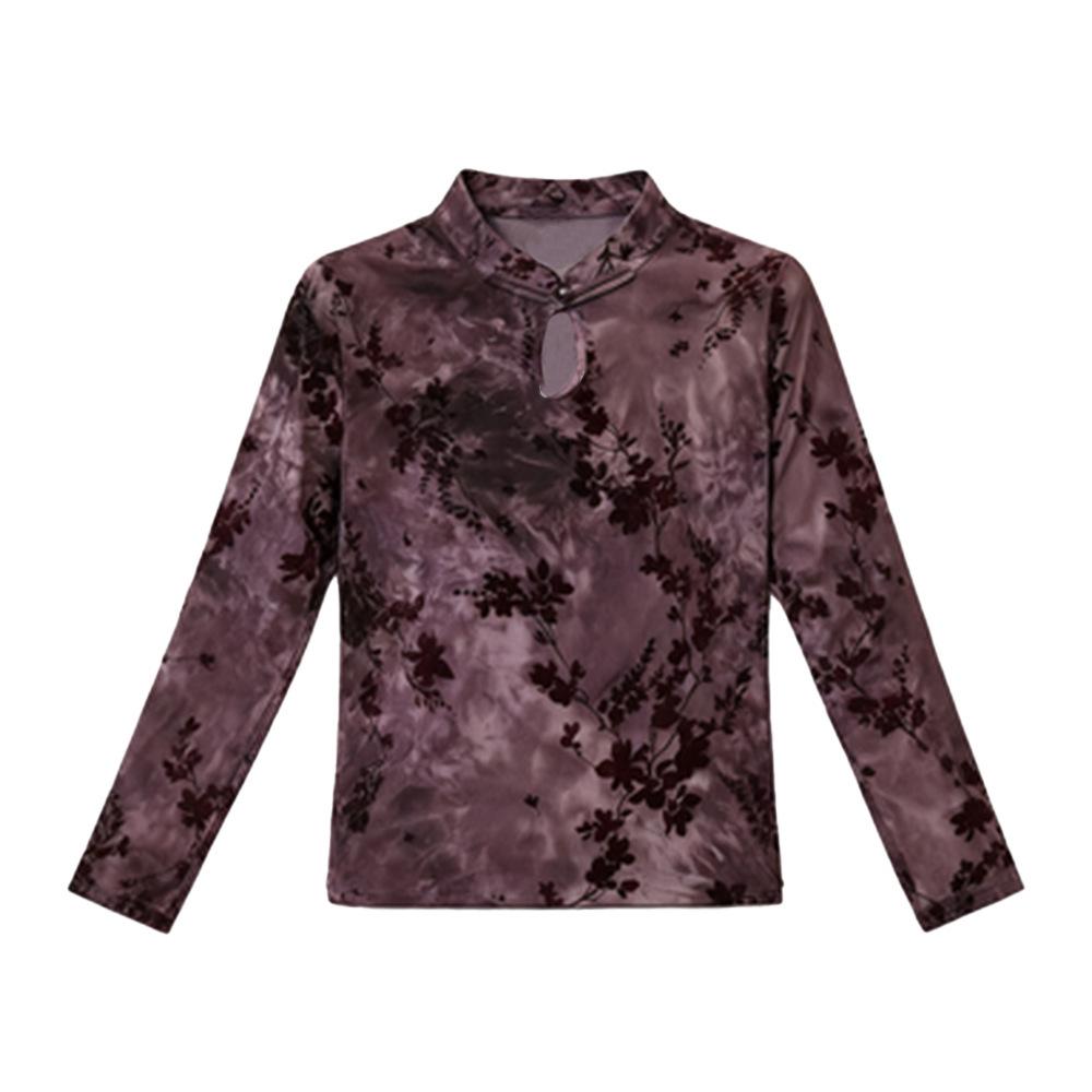 Elegant Autumn/Winter Chinese Style Long-Sleeve Plush Top