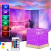 Water Ripple Flame Effect Crystal Table Lamp USB Rechargeable LED Night Light Bedroom Atmosphere Lamp