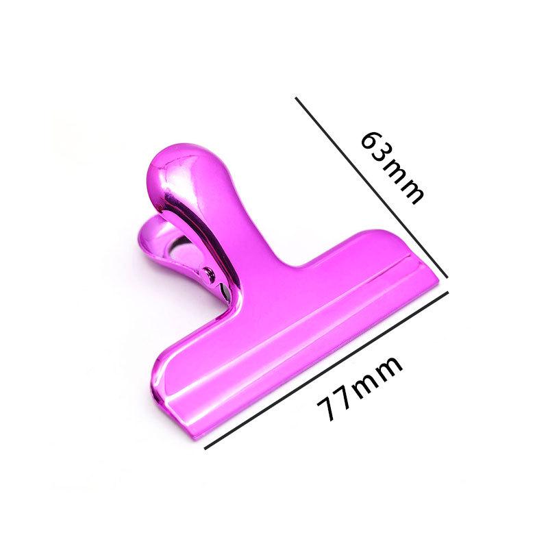 Nordic Style Electroplated Metal Clip - 77mm Glossy Color Sealing Clip