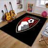Bournemouth Football Club Emblem Patterned Carpet, Non Slip Mat Suitable for Living Room and Bedroom Sofas