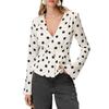 2026 Autumn European & American High-End French Polka Dot V-neck Long-Sleeve Loose Women's Top