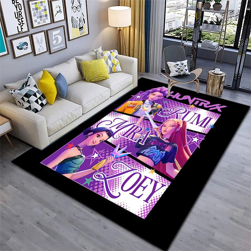 1PC KPop Demon Hunters Rug - Home Decoration Carpet For Living Room Bedroom Flooring Computer Chair Area Rug
