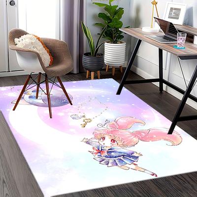 1 szt. Mat na krzesło biurowe z motywem kreskówki Anime Sailor Moon Luna, Antypoślizgowy dywanik do wystroju domu, Odpowiedni na wszystkie pory roku