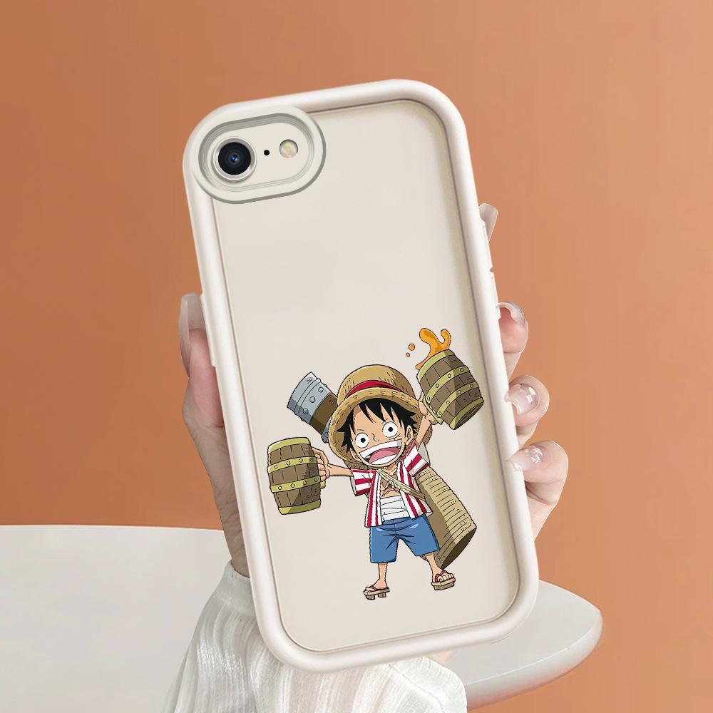 Funny Luffy Square Ladder Silicone Phone Case for iPhone Samsung Galaxy Xiaomi Redmi POCO HUAWEI Honor Shockproof Protection Rubber Cover