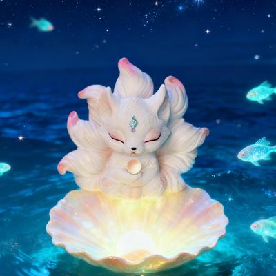 1 Piece Nine-Tailed Fox Desktop Ornament Car Decoration Cute Little Fox Figurine Car Interior Decoration New Home Decor Desk Ornamen