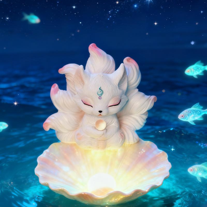 

1-Piece Nine-Tailed Fox Desktop Ornament Car Ornament Car Decoration Cute Little Fox Figurine Car Interior Decoration New Home Decorati