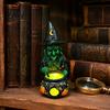 Mysterious Halloween Atmosphere Lights Witch Cauldron Lamp Figurine, Resin Scary Witches Lighted-Up Creepy Haunted House Props Cauldron, Festival