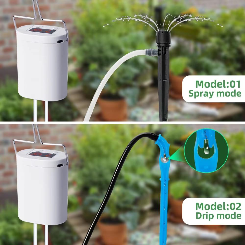 Double Pump Smart Drip Irrigation System Automatic Watering Timer Controller Device for Garden Plants and Flowers Use