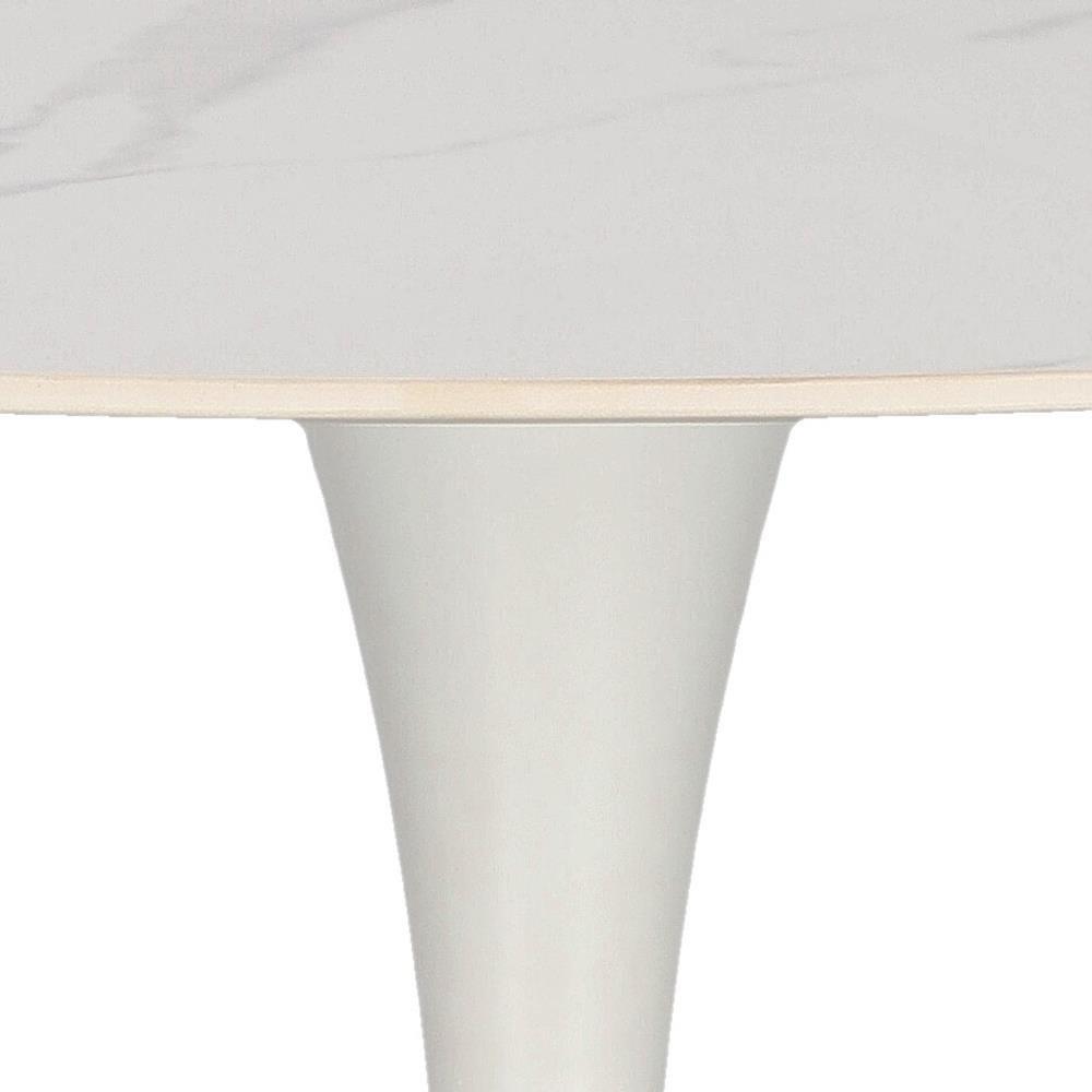Skinny Premium Stone ROUND TABLE WHITE MARBLE