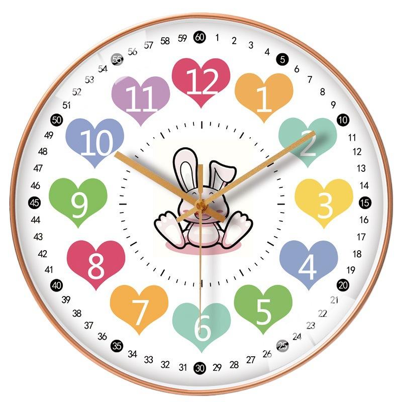 12-inch 30cm Learning Early Education Automatic Timing Radio Clock Home Living Room Bedroom Mute Clock Hanging