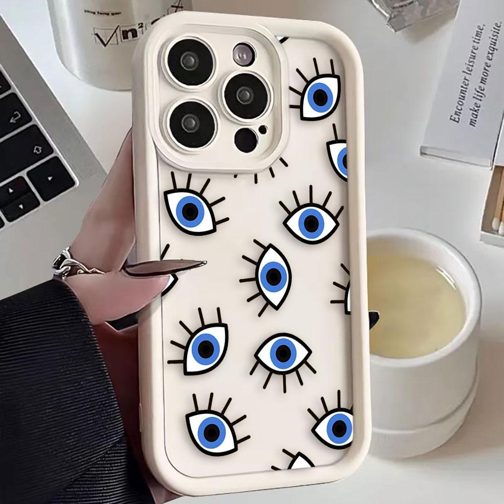 

Lucky Blue Eye Evil Eye Print Phone Case For iphone Apple 17 AIR 16 16E 11 12 13 14 15 XR Plus Pro Max Silicone Case Shell Cover IPHONE13