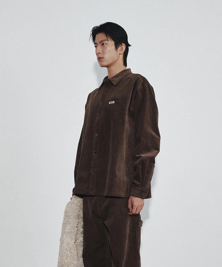 Hoite Rise Corduroy Shirts Jacket (Brown)