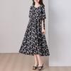Elegant Women's Summer Dress Plus Size Casual Short Sleeve Vintage Loose Long Dress Summer Clothes