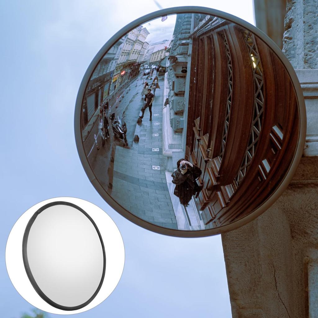 POPETPOP Security Road Mirror, Outdoor Roadway Mirror, Wide Angle Safety Traffic Mirror, 30cm