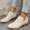 Large Size Women's Shoes Solid Color Pointed Leisure Back Zipper Low Heel Thick Heel Shoes Women