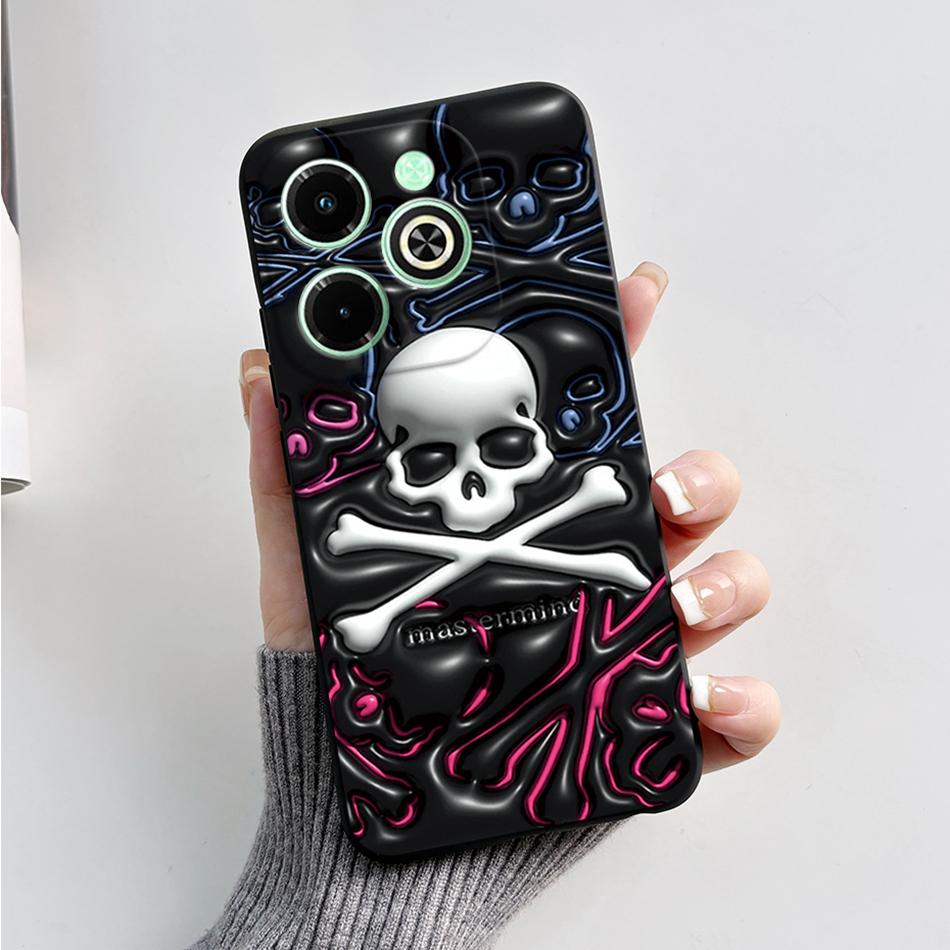 For Infinix Hot 40i Case Hot40i Fashion Marble Black Silicone Soft Phone Case For Infinix Hot 40i 40 i X6528B Back Cover Fundas