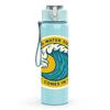 1PC Ocean Wave Circle Badge Surf Print 750ml Color Plastic Sports Water Bottle Leakproof Flip Straw Lid Suitable for Sports Office Home Use