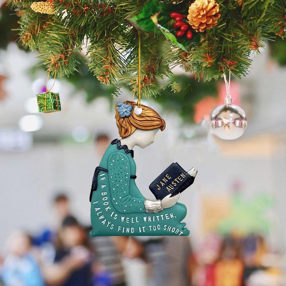 Acrylic 3D Mini Book Christmas Decoration Xmas Gifts Book Lovers Hanging Ornament Bookshelf Pendant