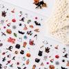 6D Embossed Halloween Pumpkin & Ghost Nail Stickers - Cartoon Funny Skull Design