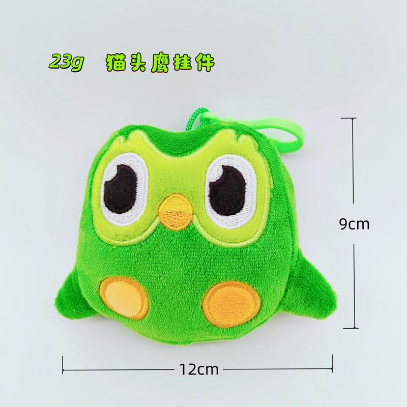 Soft Green Duo Plushie of Duo The Owl Cartoon Anime Plush Toy Scarf Bear, Flame Stuffed Animal Plushie Dolls Children Gift