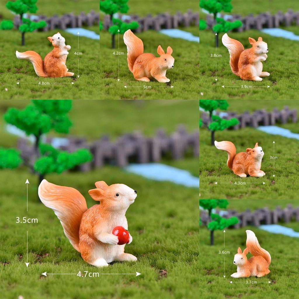 Micro Toy Squirrel Landscape Desktop Decoration Resin Crafts Multiple Action