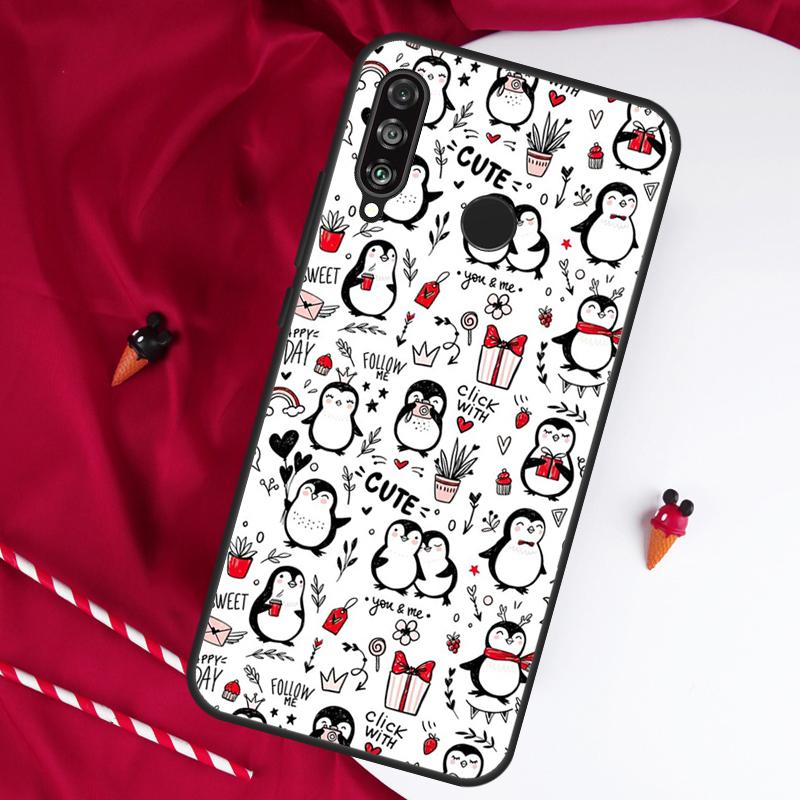 Cartoon Penguin For Huawei Nova 11 Pro 9 10 SE Y60 Y70 Y90 Y61 Y91 Y73 Y72 12i 11i 8i P20 P30 P40 Lite Case