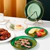Transparent Bone Dish Stackable Golden Edge Easy To Clean Dessert Nuts Fruit Snack Plate for Dining Room Simple Food Tray Platos