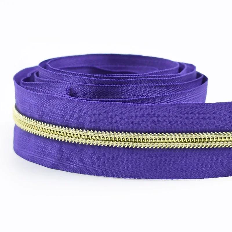 2/3/5/8/10M 5# Nylon Coil Zippers For Bag Clothes DIY Plastic Zipper Tape By The Meter Decorative Zips Repair Sewing Accessories