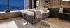 Upholstered Bed Double Bed 140x200 Cm, Storage Bed Frame with USB-C and Full-Surface Slatted Frame, Without Headboard, Cotton, Gray