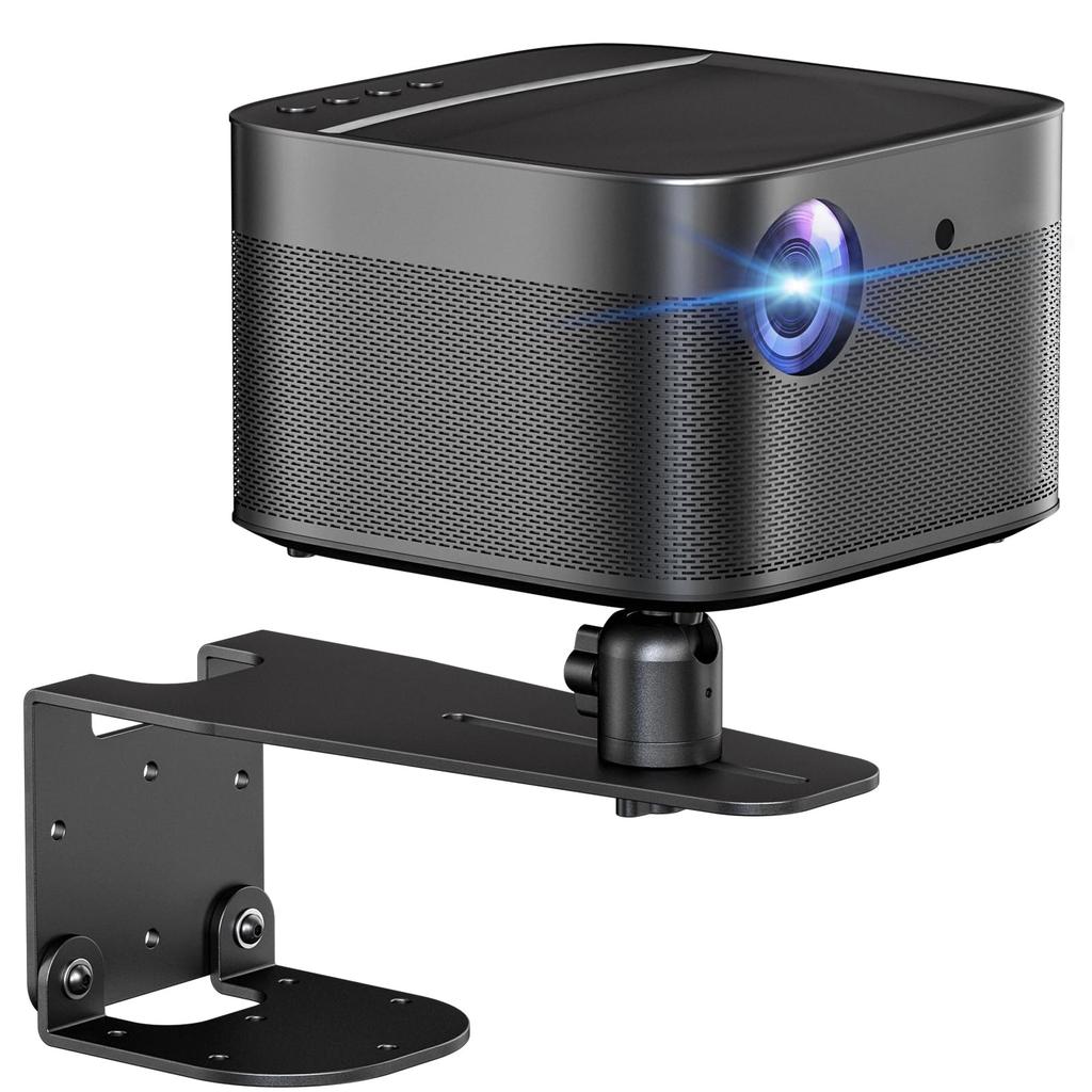 Projector wall mount bracket, also usable for ceiling mounting, 6kg load capacity, black.