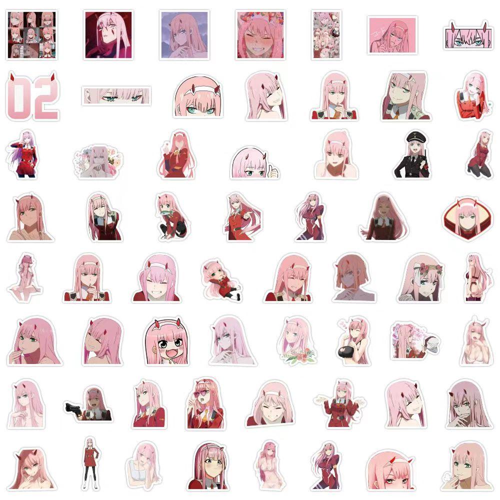 DARLING In the FRANXX Colorful Stickers, 60 Pieces (not Repeated), Waterproof and Sunscreen.