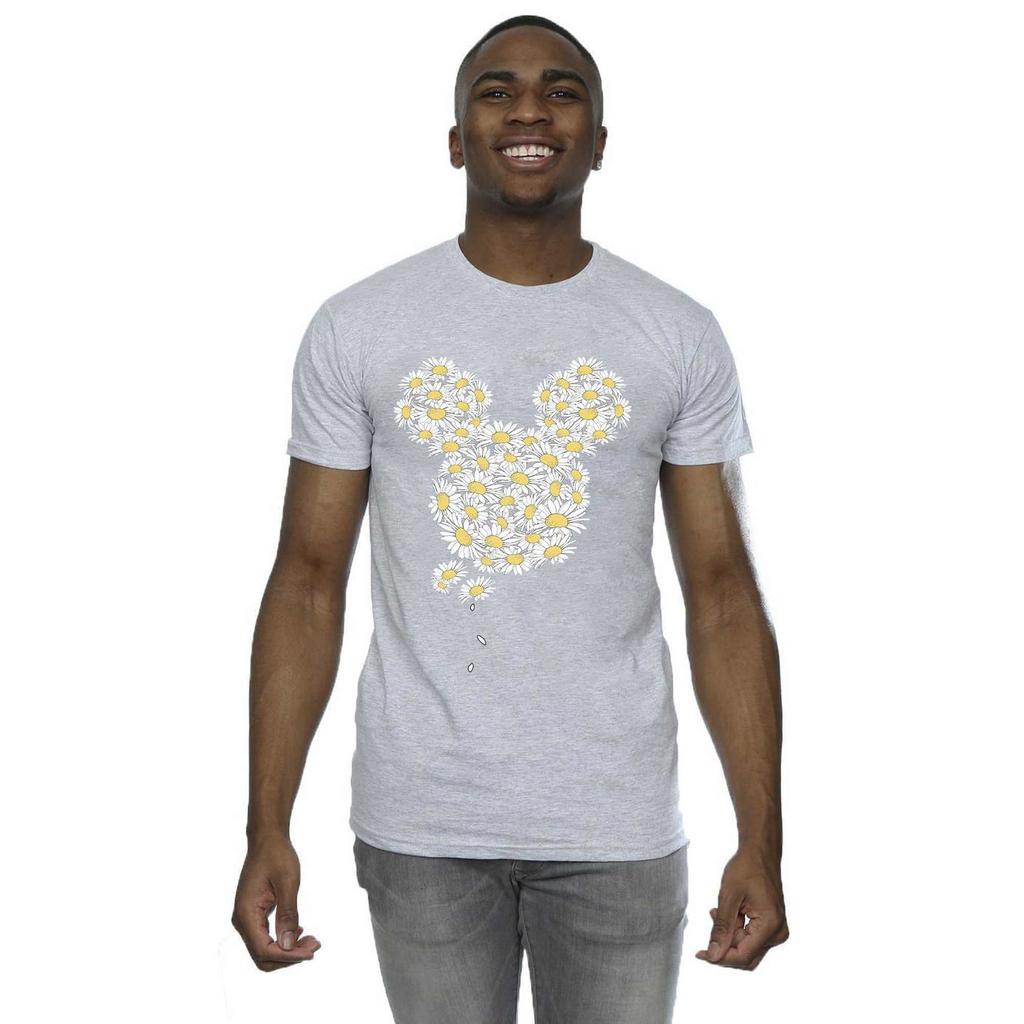 Mickey mouse Mens Chamomile Head Cotton T-Shirt