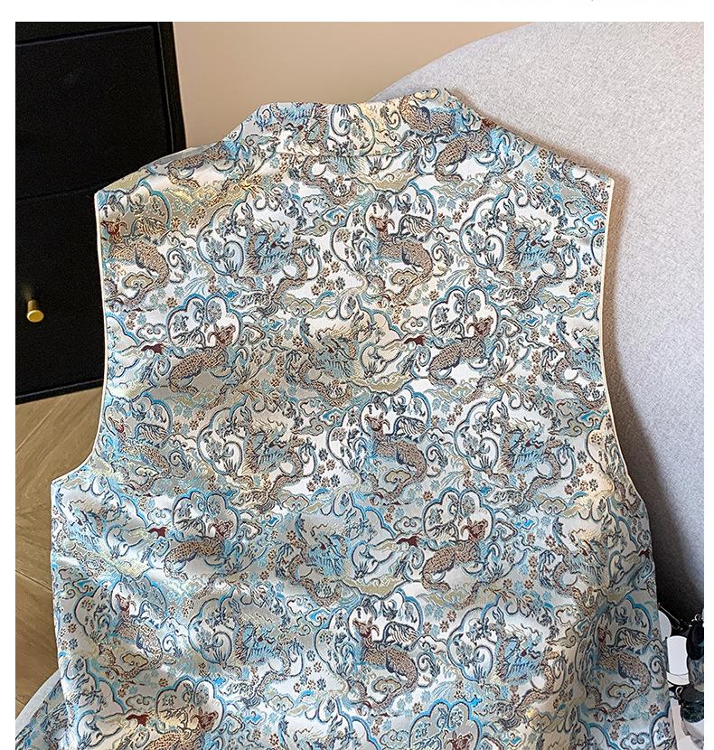 Elegante Chaleco Jacquard Estilo Chino - Nuevo Traje Tang Sin Mangas para Mujer Primavera/Otoño