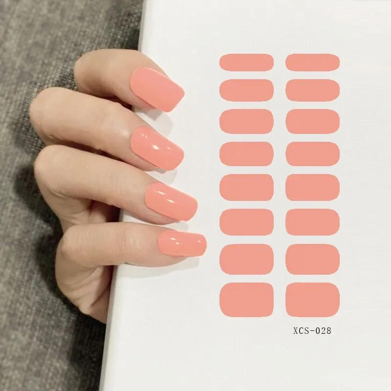 53 Colors Nail Polish Stickers Pure Strips Waterproof Adhesive Nail Full Sticker Environmental Protection DIY Nai Stickers