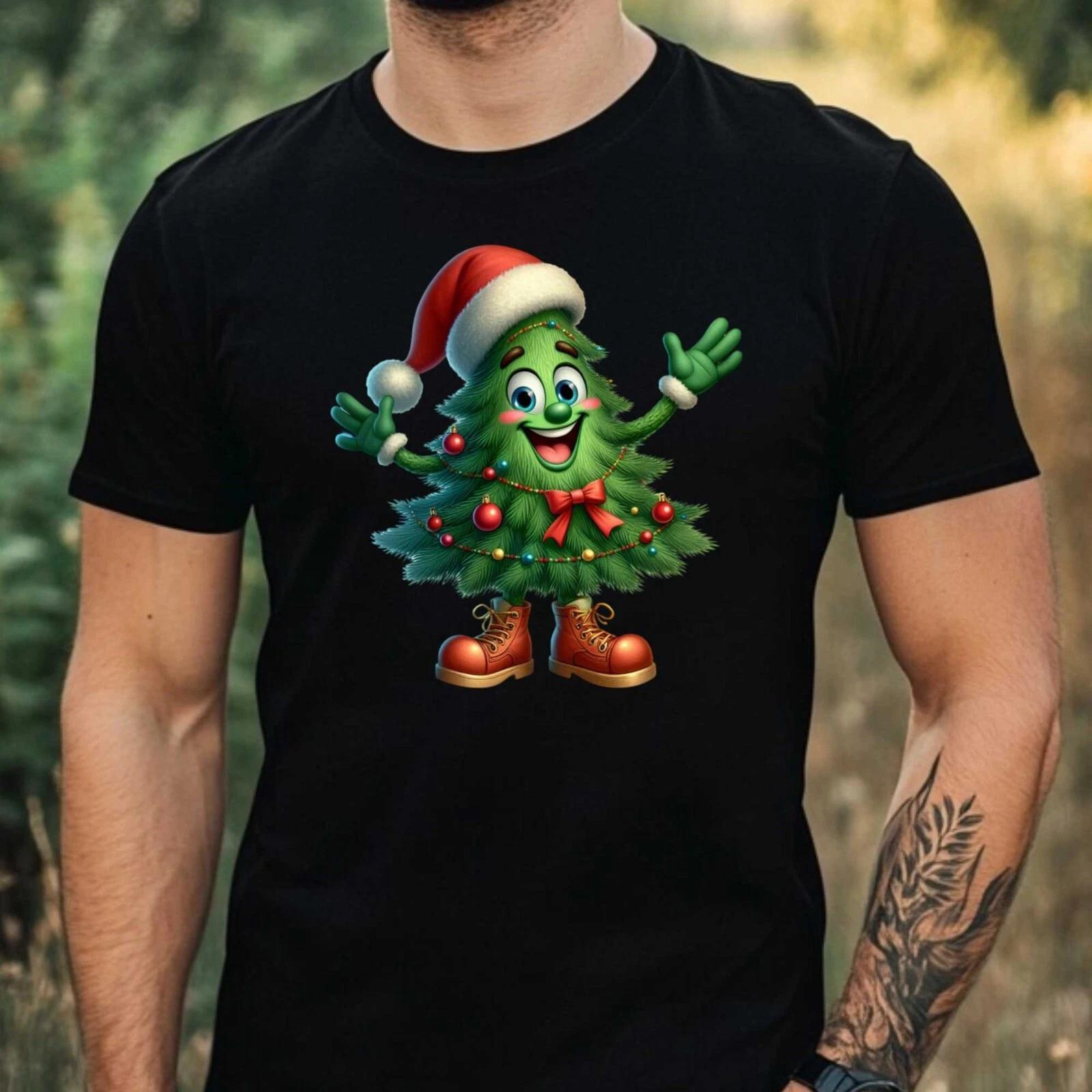 T-Shirt Herren Lustiges Weihnachtsbaum Motiv Baumwolle Größe XS bis 5XL XL
