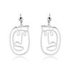 Alloy Face Elegant Earrings For Women Modern Cartoon Expression Design Jewelry