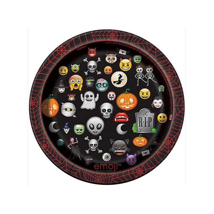 Unique Party Emoji Halloween Dessert Plate (Pack of 8)
