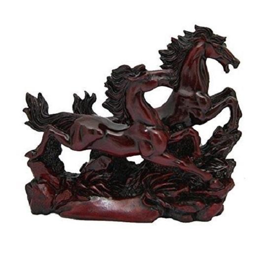 

@ Beautiful Two Running Horses Dark Maroon Colour Showpiece 355 GM Zr-3019-60%Off