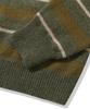 TRILLION Washable Hairy Striped Button Cardigan Knit_Khaki