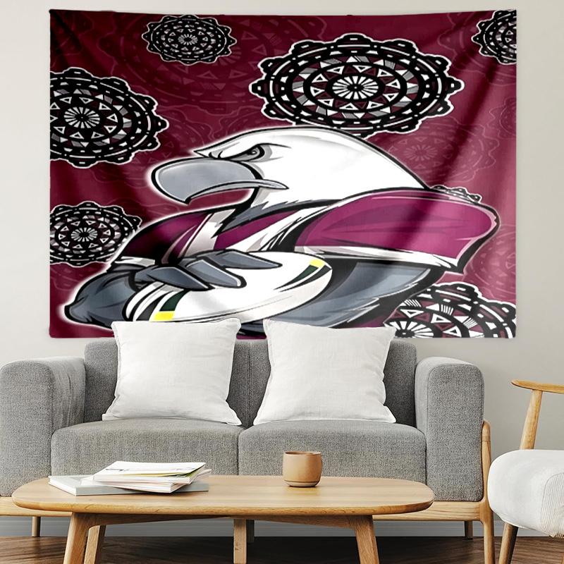 Manly Warringah Sea Eagles Print Tapestry, Lightweight Wall Hanging, for Bedroom, Dorm, Living Room, Home Art Decor, Birthday Christmas Gift for Frien