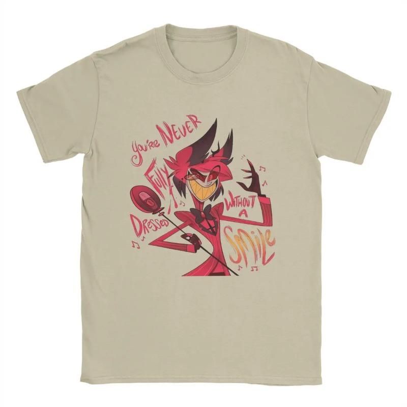 Tricouri Hazbins Hotels Alastor Bărbați Bumbac Pur Tricouri de Timp Liber Gât Rotund Tricouri Mânecă Scurtă Haine Idee de Cadou Cămăși