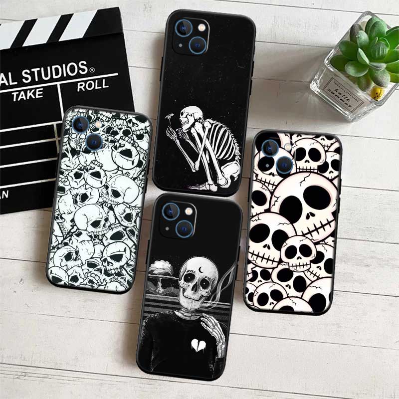 NH31 Horror Skeleton Skull New High-End Shell Phone Case for Redmi Note 13 14 Pro+ Plus A3 A3X 13X 13C 13R 14S 14C 14R