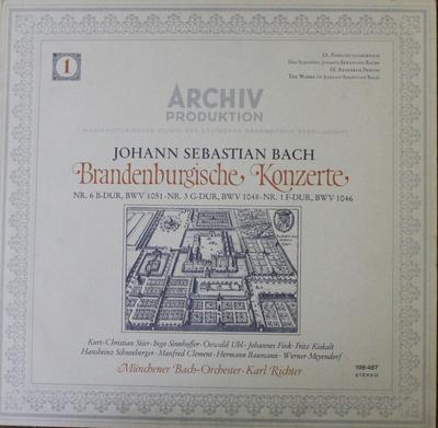 LP Record MUNCHENER BACH ORCHESTER, KARL RICH - Bach: Brandenburg Concertos Vol. 1  198487 ARCHIV Germany Classical Used
