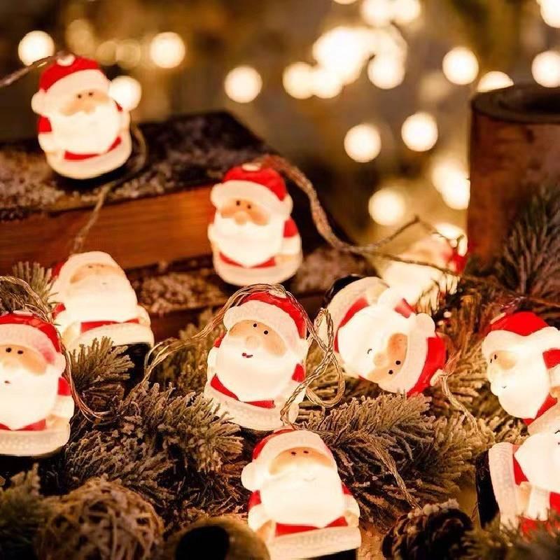 Led Battery Snowman Santa Claus Elk Fairy String Lights Outdoor Xmas Decor Tree