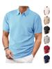 Men's Breathable Sweat Wicking Sweatshirt, Loose and Casual, Solid Color Jacquard Fabric, Men's Short Sleeved Polo Shirt