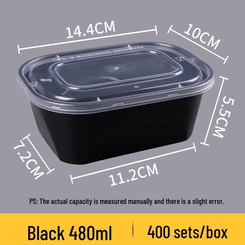 Rectangular 750/1000ml Disposable Transparent Plastic Takeout Meal Box