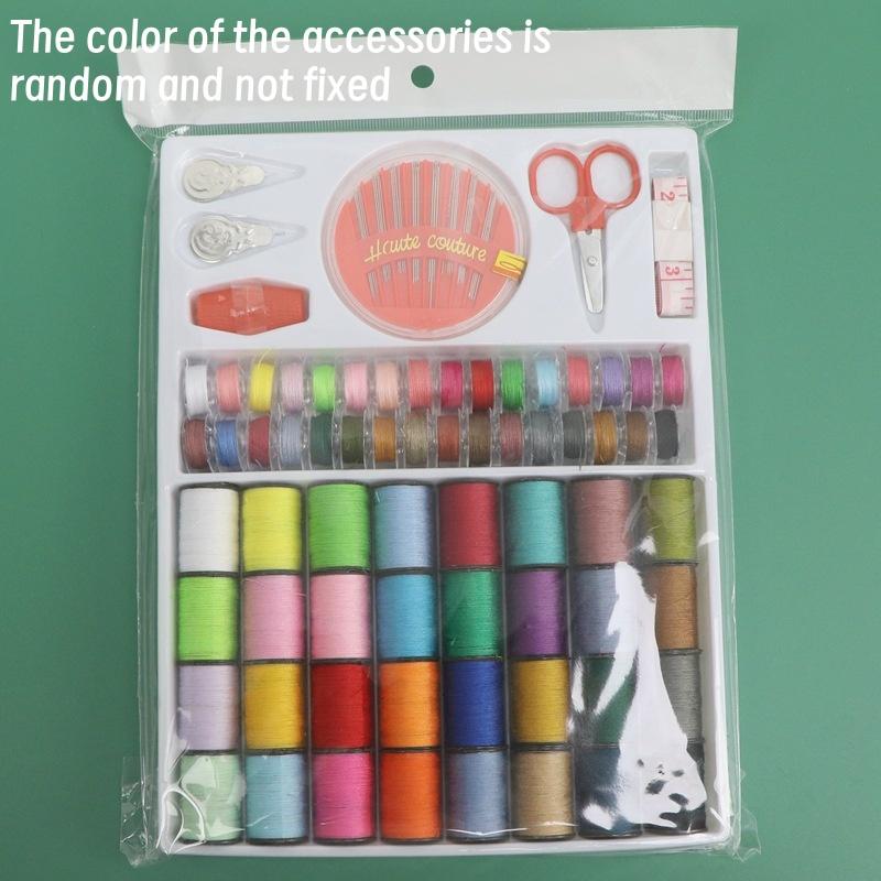 

64Roll Sewing Thread Tool Set with Scissor Crochet Hook Needle Multicolor Random Ship Household DIY Handmade Sewing Accessories
