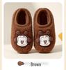 Bobodou Boys' Non-Slip Winter Indoor Cotton Shoes with Heel Cover & Fur Lining